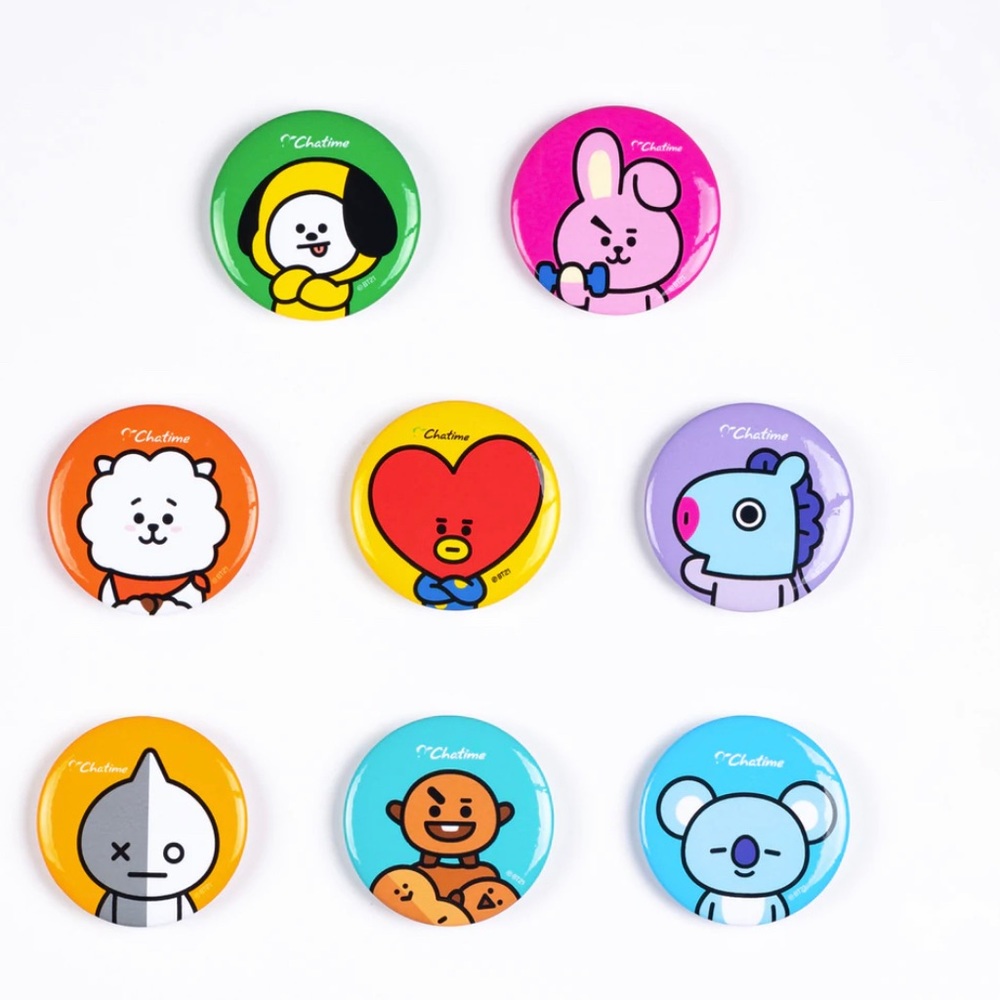 BT21 x Chatime Button Badge Set